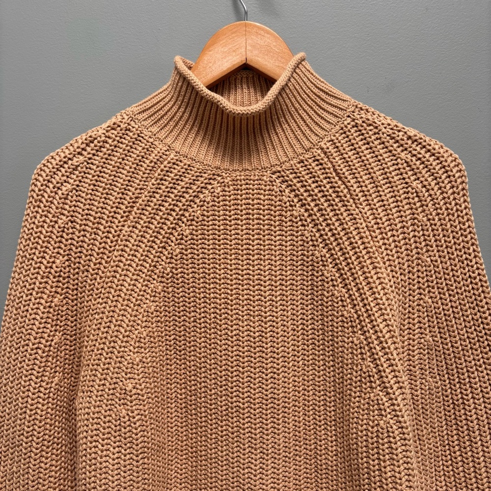 J. Crew Cotton Ribbed Rollneck Pullover Sweater In Sandy Beach XS - Picture 6 of 10